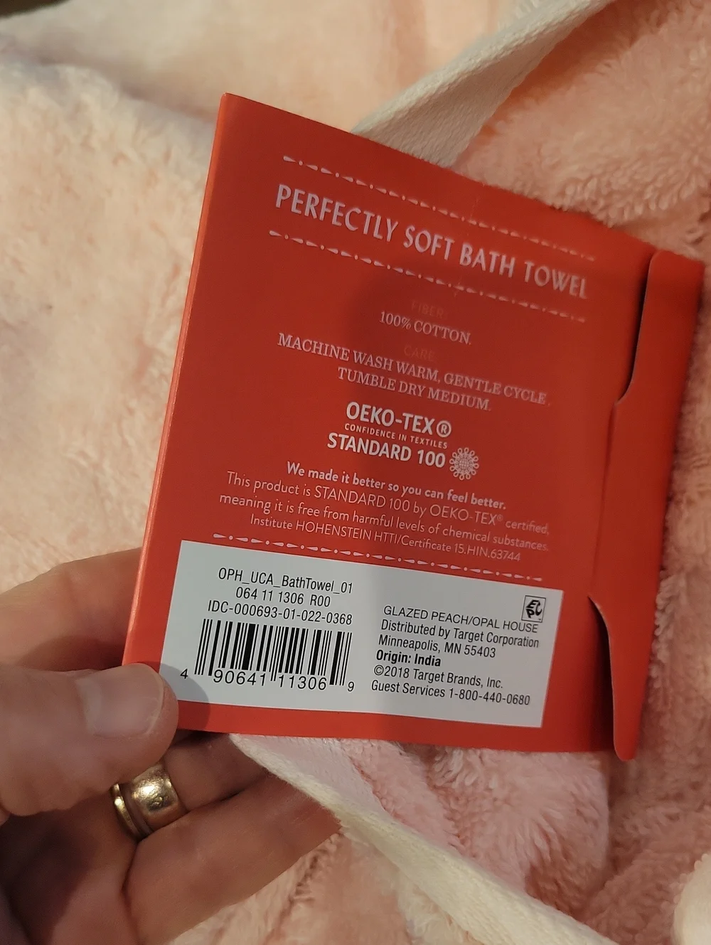 NWT Opalhouse Pink Peach Towel Handcloth Set